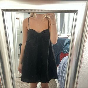 Source Unknown Black Mini Dress with Spaghetti Straps